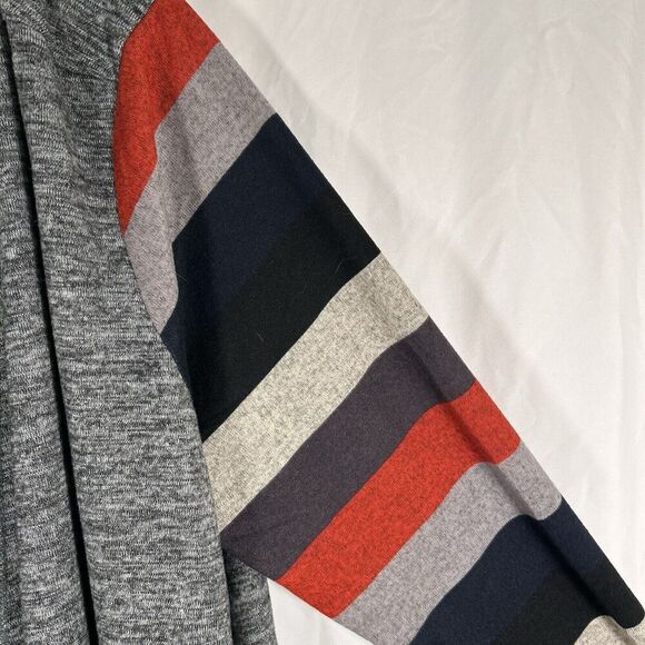 New Agnes Orinda Cardigan Women's 4X Grey Open Front Striped Sleeves Light - Picture 4 of 8